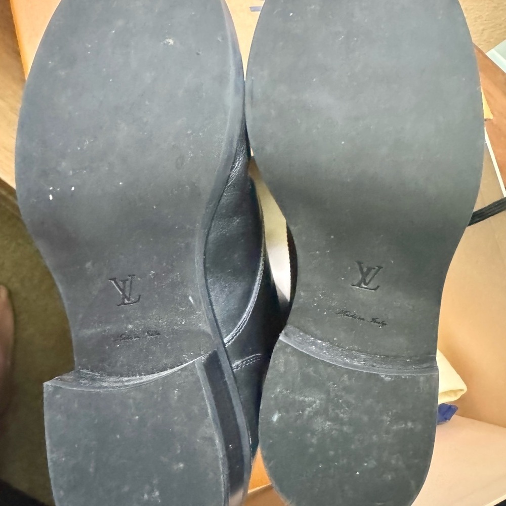 Authentic Louis Vuitton Black Leather Combat Boots women’s Sz 6 - Picture 10 of 14